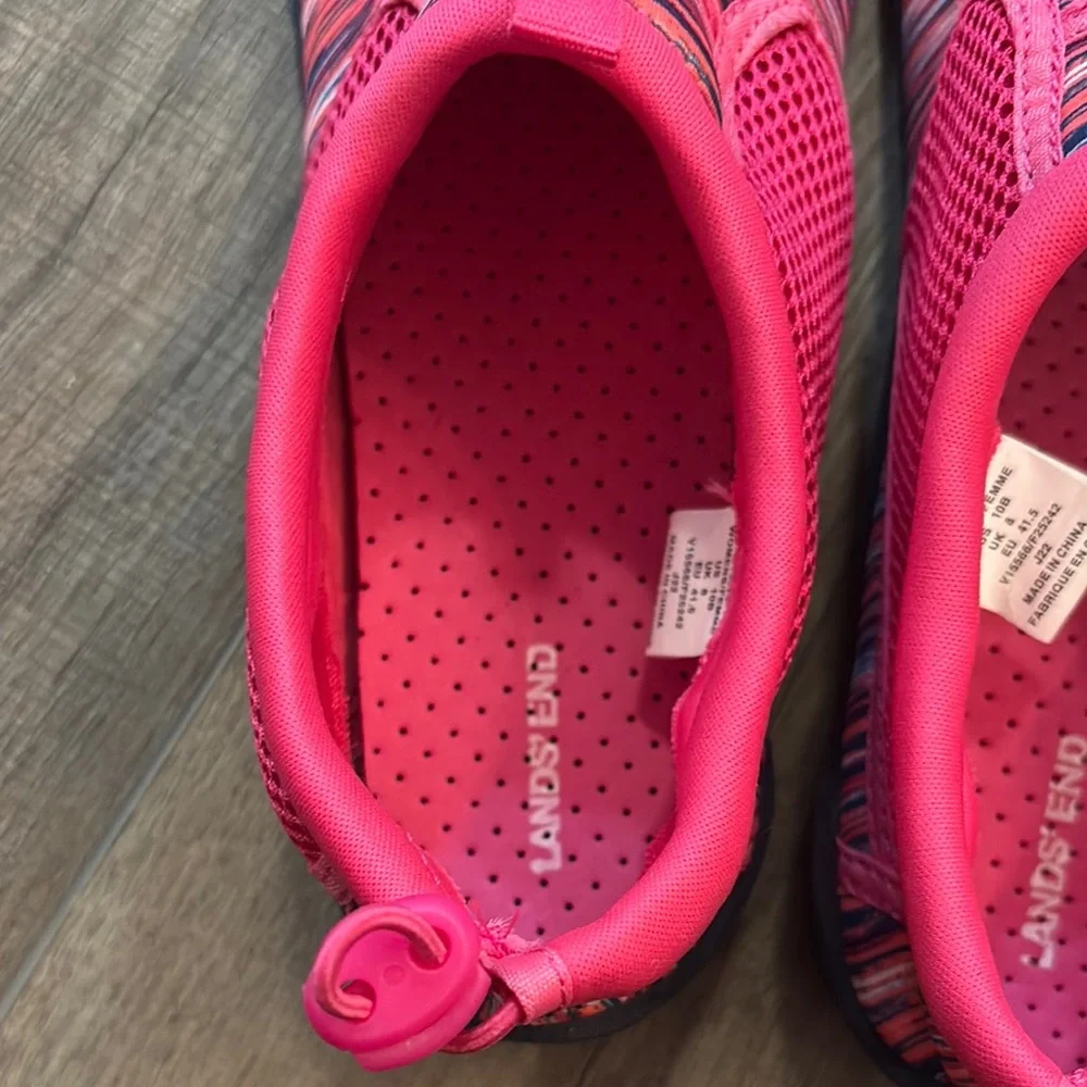 NWT Lands' End Women’s Classic Slip on Water Shoe Size 10‎ Pink Orange Navy